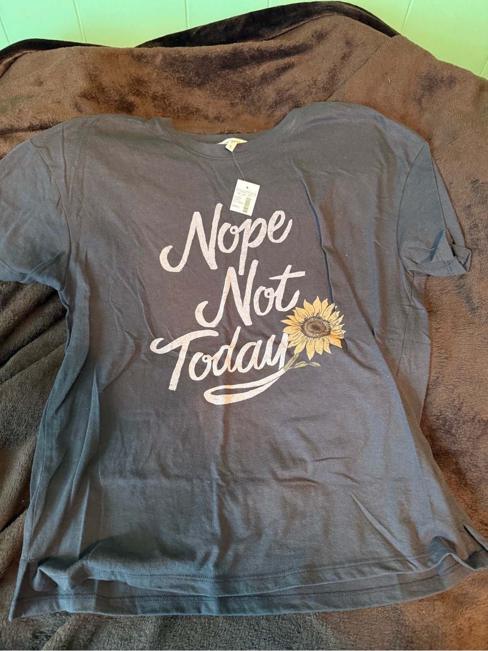 Maurices Navy Blue 'Nope Not Today' Tee with Sunflower